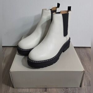 MARC FISHER Pirro-V Chelsea Lugsole Boot Ivory Size 9 - New In Box